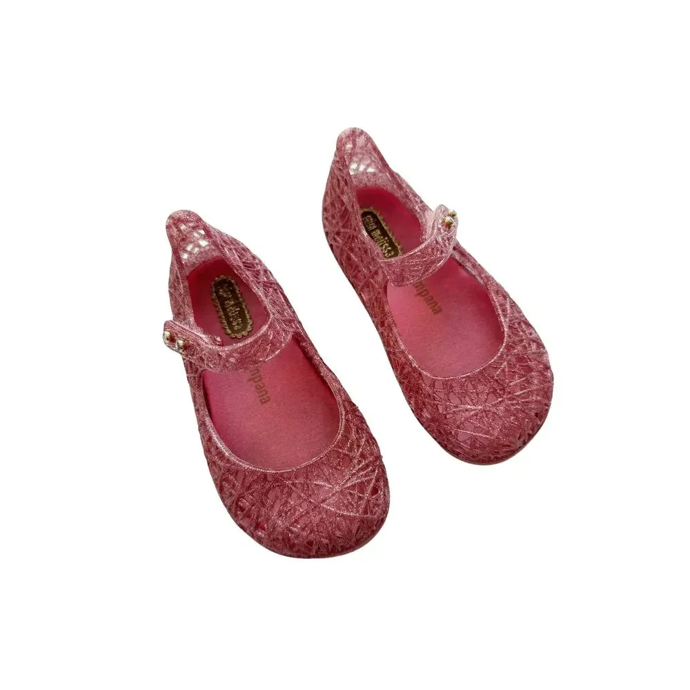 Mini Melissa Campana Pink Sparkle Flats Size 7c